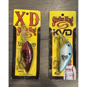 Strike King KVD 8.0 Square Bill Crankbaits Lot of 2 Citrus Shad Delta Red XD NEW